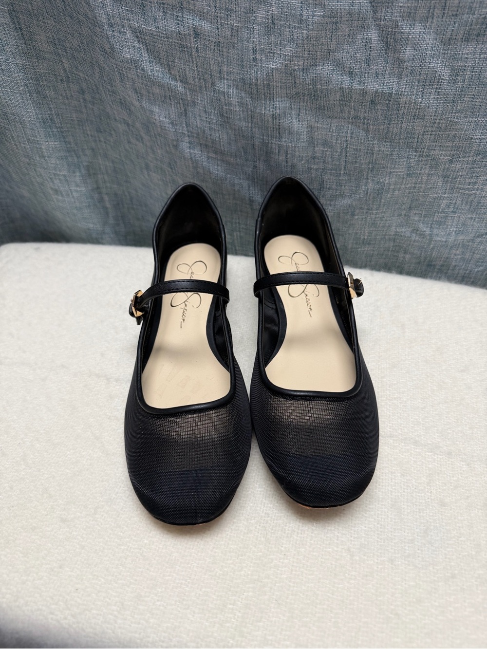 Jessica Simpson Black Mary Jane Flats with Buckle